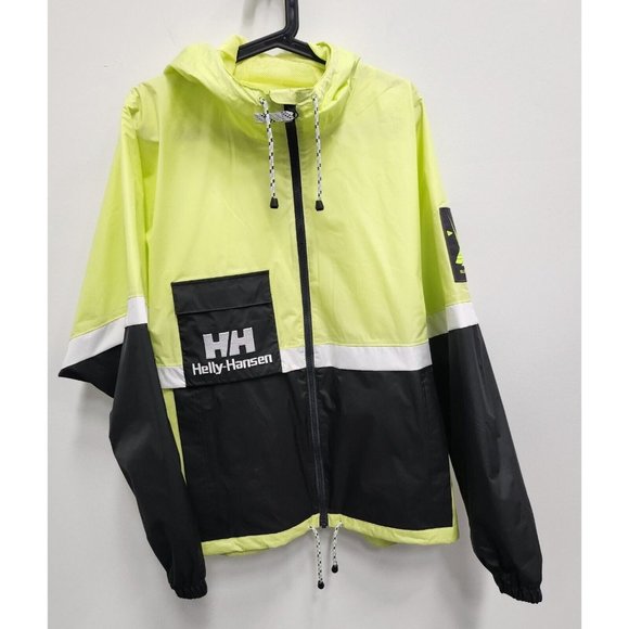 Helly Hansen Other - Helly Hansen Mens YU20 Rain Jacket Size Large Yellow Hooded Waterproof Zip Up